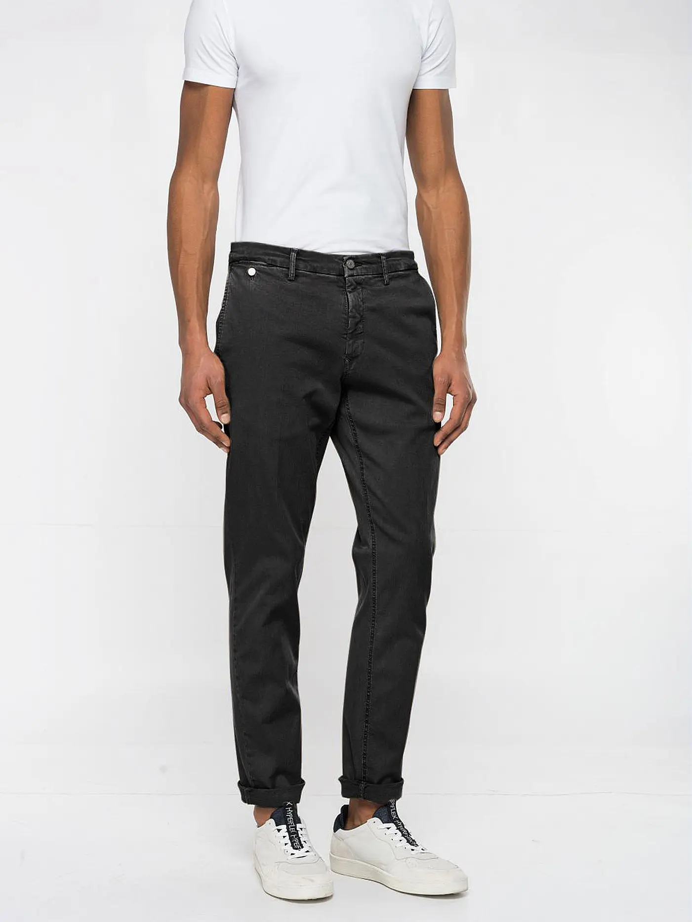 REPLAY | Chino Regular Fit HYPERFLEX BENNI | schwarz